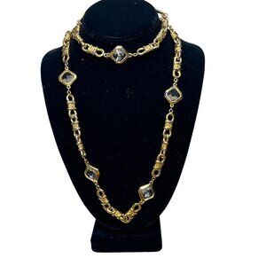 St. John Chicklet Gold-Tone Chain Link Necklace Circa 1980s